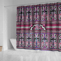 Maori Matariki Shower Curtain Pink Galaxy Aesthetic Koru Art LT01 - Polynesian Pride