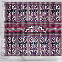 Maori Matariki Shower Curtain Pink Galaxy Aesthetic Koru Art LT01 - Polynesian Pride