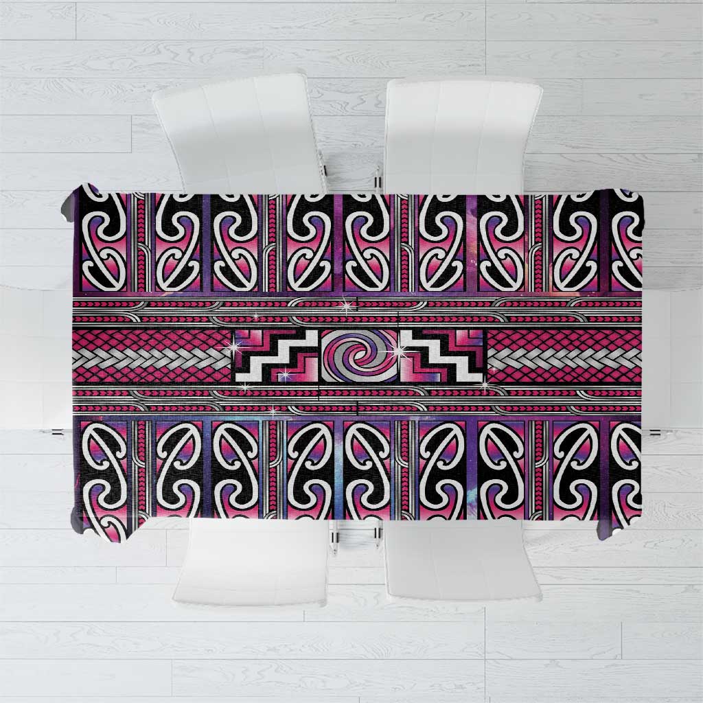 Maori Matariki Tablecloth Pink Galaxy Aesthetic Koru Art LT01 Pink - Polynesian Pride