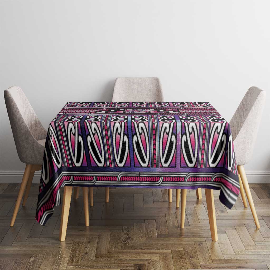 Maori Matariki Tablecloth Pink Galaxy Aesthetic Koru Art LT01 - Polynesian Pride