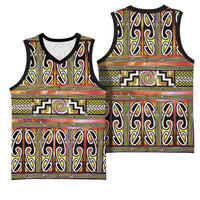 Maori Matariki Basketball Jersey Yellow Galaxy Aesthetic Koru Art LT01 - Polynesian Pride