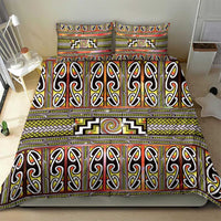 Maori Matariki Bedding Set Yellow Galaxy Aesthetic Koru Art LT01 - Polynesian Pride