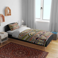 Maori Matariki Bedding Set Yellow Galaxy Aesthetic Koru Art LT01 - Polynesian Pride