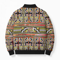 Maori Matariki Bomber Puffer Jacket Yellow Galaxy Aesthetic Koru Art LT01 - Polynesian Pride