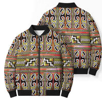 Maori Matariki Bomber Puffer Jacket Yellow Galaxy Aesthetic Koru Art LT01 - Polynesian Pride