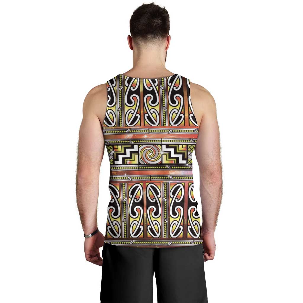Maori Matariki Men Tank Top Yellow Galaxy Aesthetic Koru Art LT01 - Polynesian Pride