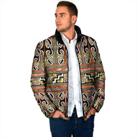 Maori Matariki Padded Jacket Yellow Galaxy Aesthetic Koru Art LT01 - Polynesian Pride