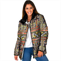 Maori Matariki Padded Jacket Yellow Galaxy Aesthetic Koru Art LT01 Women Yellow - Polynesian Pride