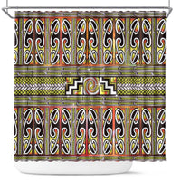 Maori Matariki Shower Curtain Yellow Galaxy Aesthetic Koru Art LT01 Yellow - Polynesian Pride