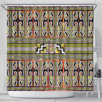 Maori Matariki Shower Curtain Yellow Galaxy Aesthetic Koru Art LT01 - Polynesian Pride
