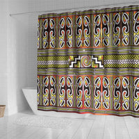 Maori Matariki Shower Curtain Yellow Galaxy Aesthetic Koru Art LT01 - Polynesian Pride