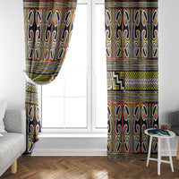 Maori Matariki Window Curtain Yellow Galaxy Aesthetic Koru Art LT01 - Polynesian Pride