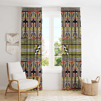 Maori Matariki Window Curtain Yellow Galaxy Aesthetic Koru Art LT01 - Polynesian Pride