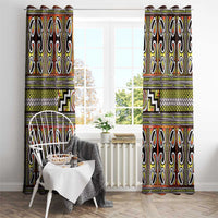 Maori Matariki Window Curtain Yellow Galaxy Aesthetic Koru Art LT01 - Polynesian Pride