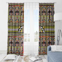 Maori Matariki Window Curtain Yellow Galaxy Aesthetic Koru Art LT01 - Polynesian Pride