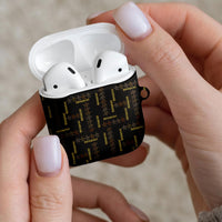 Hawaii Brown Plumeria Lei Black AirPods Case Frangipani Floral Heritage Art LT01 - Polynesian Pride