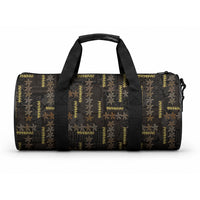 Hawaii Brown Plumeria Lei Black Duffle Bag Frangipani Floral Heritage Art LT01 One size Black - Polynesian Pride
