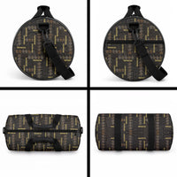 Hawaii Brown Plumeria Lei Black Duffle Bag Frangipani Floral Heritage Art LT01 - Polynesian Pride