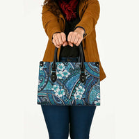 Polynesian Hibiscus Tropical Blue Floral Leather Bag Tribal Pattern LT01 - Polynesian Pride