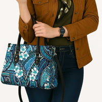 Polynesian Hibiscus Tropical Blue Floral Leather Bag Tribal Pattern LT01 - Polynesian Pride