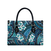 Polynesian Hibiscus Tropical Blue Floral Leather Bag Tribal Pattern LT01 - Polynesian Pride