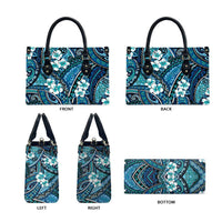 Polynesian Hibiscus Tropical Blue Floral Leather Bag Tribal Pattern LT01 - Polynesian Pride