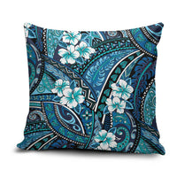 Polynesian Hibiscus Tropical Blue Floral Pillow Cover Tribal Pattern LT01 Blue - Polynesian Pride