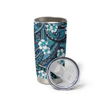Polynesian Hibiscus Tropical Blue Floral Tumbler Cup Tribal Pattern LT01 - Polynesian Pride