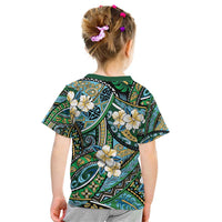 Polynesian Hibiscus Tropical Green Floral Kid T Shirt Tribal Pattern LT01 - Polynesian Pride