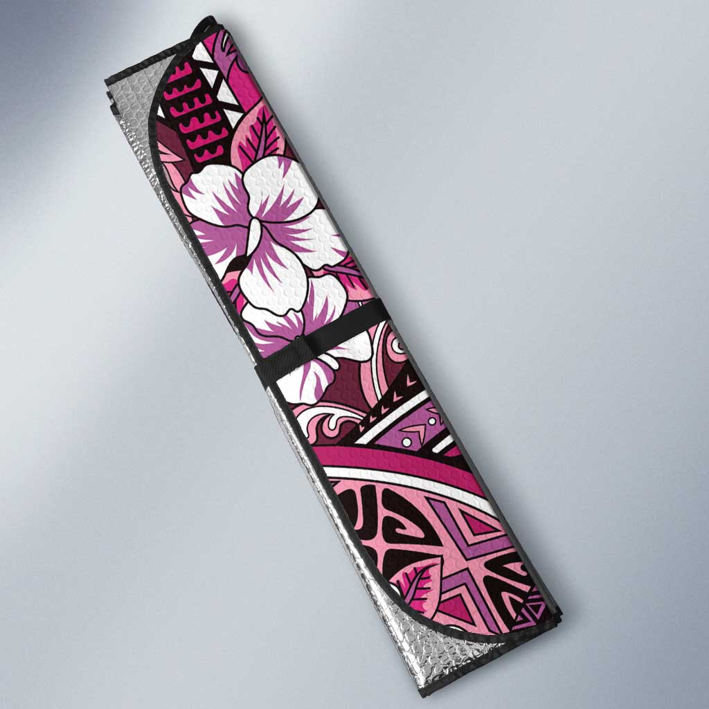 Polynesian Hibiscus Tropical Pink Floral Auto Sun Shade Tribal Pattern LT01 - Polynesian Pride