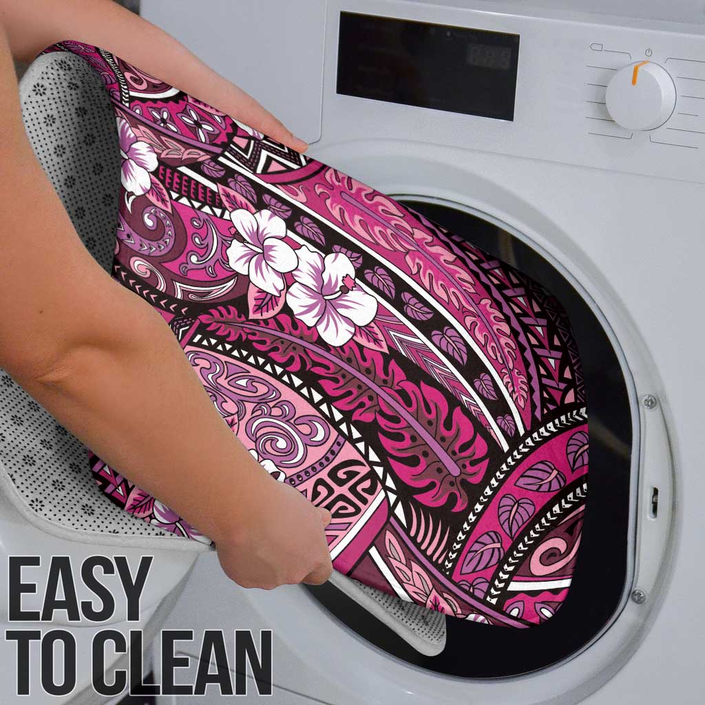 Polynesian Hibiscus Tropical Pink Floral Bathroom Set Tribal Pattern LT01 - Polynesian Pride