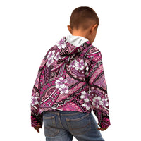 Polynesian Hibiscus Tropical Pink Floral Kid Hoodie Tribal Pattern LT01 - Polynesian Pride