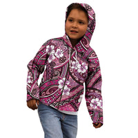 Polynesian Hibiscus Tropical Pink Floral Kid Hoodie Tribal Pattern LT01 - Polynesian Pride
