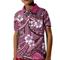 Polynesian Hibiscus Tropical Pink Floral Kid Polo Shirt Tribal Pattern LT01 Kid Pink - Polynesian Pride