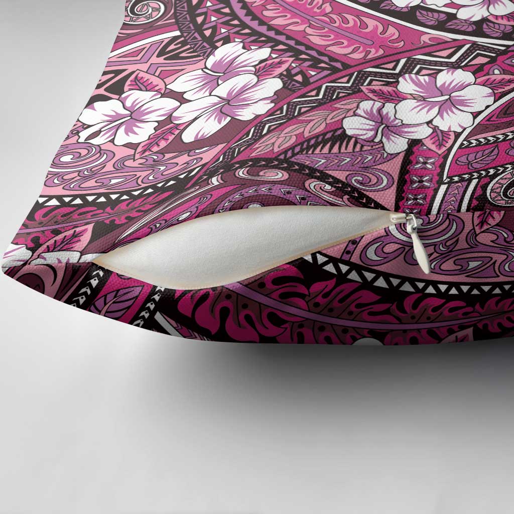 Polynesian Hibiscus Tropical Pink Floral Pillow Cover Tribal Pattern LT01 - Polynesian Pride