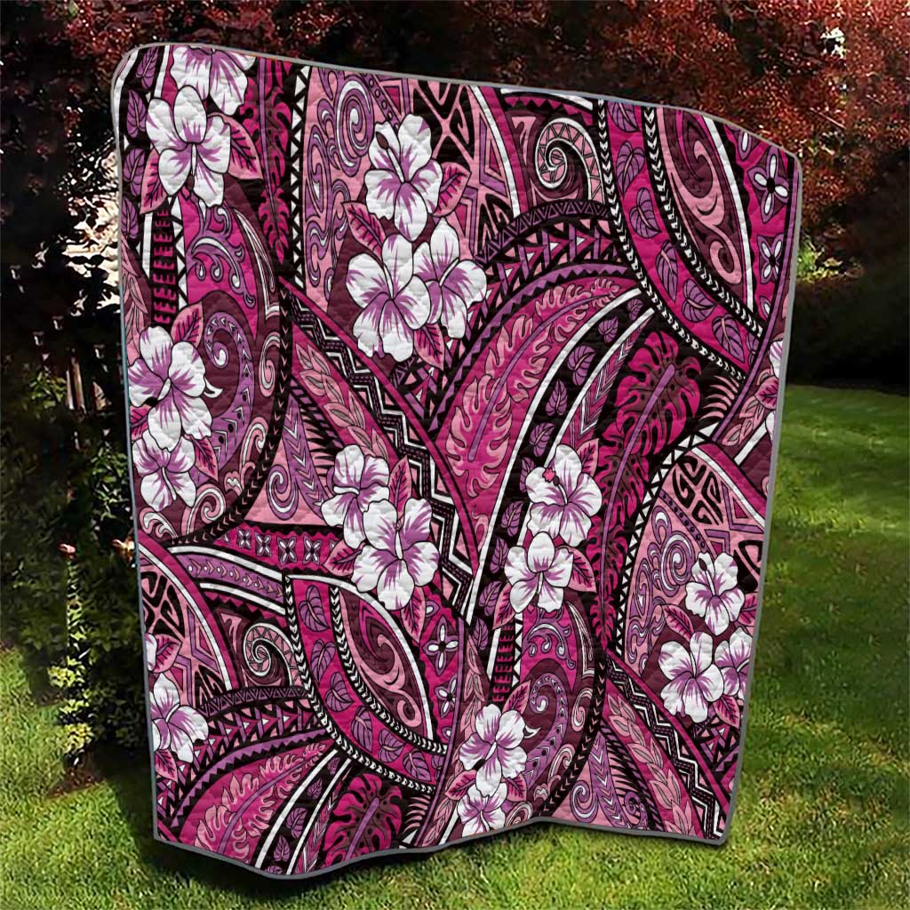 Polynesian Hibiscus Tropical Pink Floral Quilt Tribal Pattern LT01 - Polynesian Pride