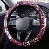 Polynesian Hibiscus Tropical Pink Floral Steering Wheel Cover Tribal Pattern LT01 - Polynesian Pride
