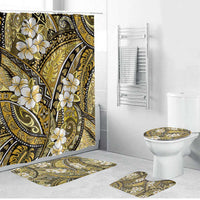 Polynesian Hibiscus Tropical Yellow Floral Bathroom Set Tribal Pattern LT01 Bathroom Set (4 pcs) Yellow - Polynesian Pride