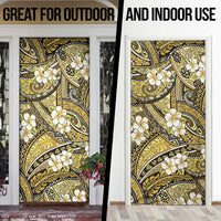 Polynesian Hibiscus Tropical Yellow Floral Door Cover Tribal Pattern LT01 - Polynesian Pride