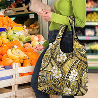 Polynesian Hibiscus Tropical Yellow Floral Grocery Bag Tribal Pattern LT01 - Polynesian Pride