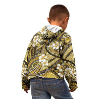 Polynesian Hibiscus Tropical Yellow Floral Kid Hoodie Tribal Pattern LT01 - Polynesian Pride