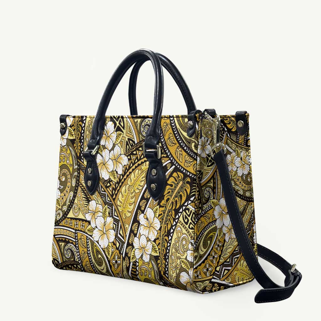 Polynesian Hibiscus Tropical Yellow Floral Leather Bag Tribal Pattern LT01 Yellow - Polynesian Pride