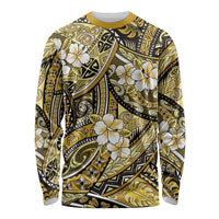 Polynesian Hibiscus Tropical Yellow Floral Long Sleeve Shirt Tribal Pattern LT01 Unisex Yellow - Polynesian Pride