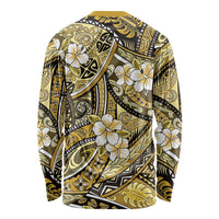Polynesian Hibiscus Tropical Yellow Floral Long Sleeve Shirt Tribal Pattern LT01 - Polynesian Pride