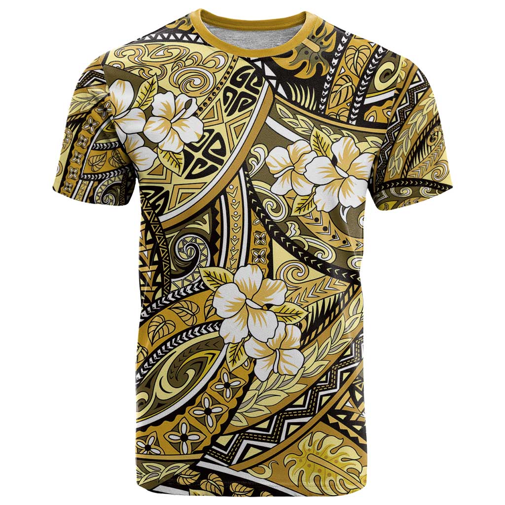Polynesian Hibiscus Tropical Yellow Floral T Shirt Tribal Pattern LT01 Yellow - Polynesian Pride