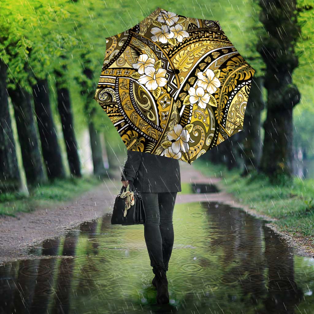 Polynesian Hibiscus Tropical Yellow Floral Umbrella Tribal Pattern LT01 - Polynesian Pride