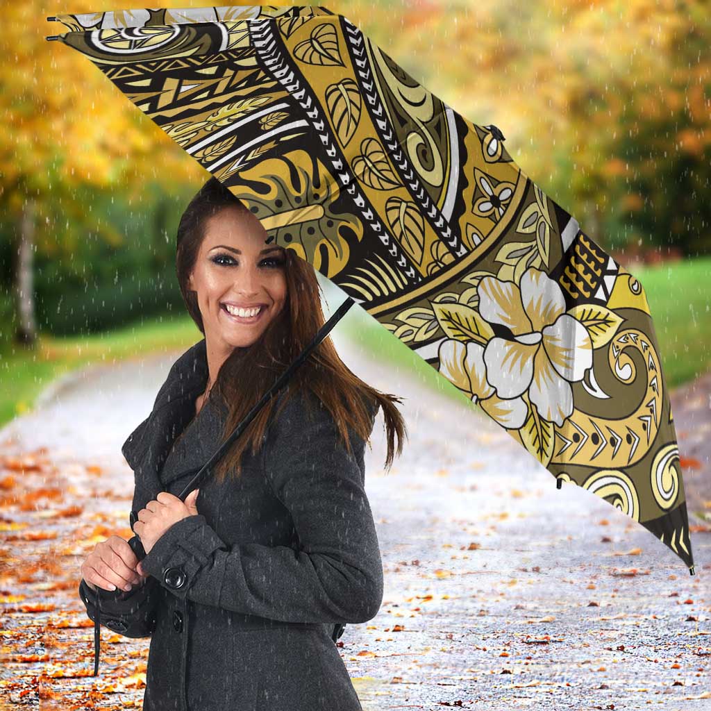 Polynesian Hibiscus Tropical Yellow Floral Umbrella Tribal Pattern LT01 - Polynesian Pride