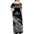 New Zealand Silver Fern Rugby Off Shoulder Maxi Dress Aotearoa Kiwi Maori Black Version LT01 - Polynesian Pride