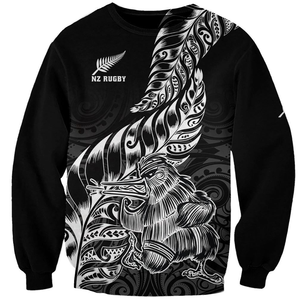 New Zealand Silver Fern Rugby Sweatshirt Aotearoa Kiwi Maori Black Version LT01 Unisex Black - Polynesian Pride