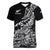 New Zealand Silver Fern Rugby Women V Neck T Shirt Aotearoa Kiwi Maori Black Version LT01 Female Black - Polynesian Pride